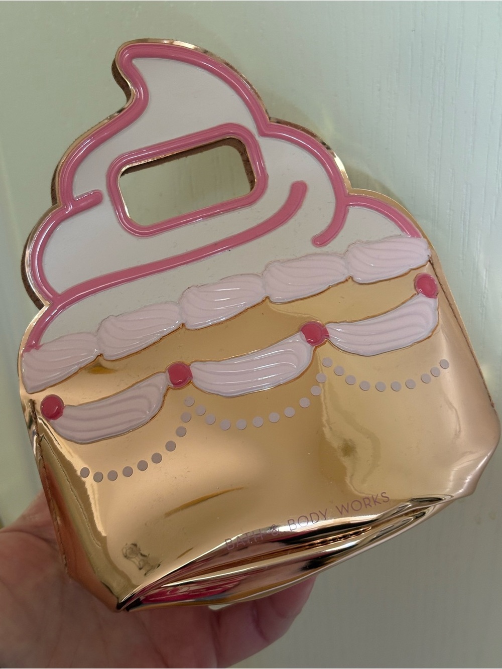 Bath & Body Works Pink and Gold Cupcake Wristlet Bag